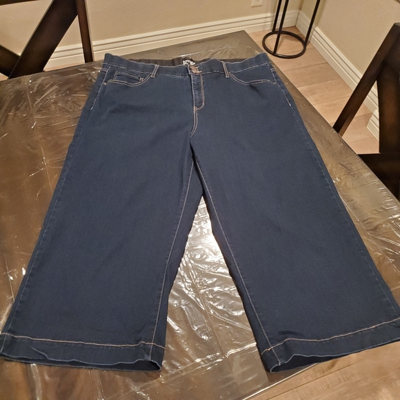 Plus Size Wide Leg Jeans - 22W